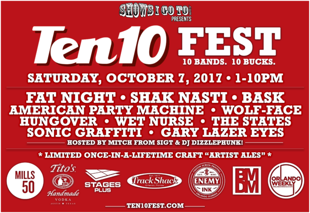 Ten 10 Fest Lineup 2017 With Sponsors -9-1-17