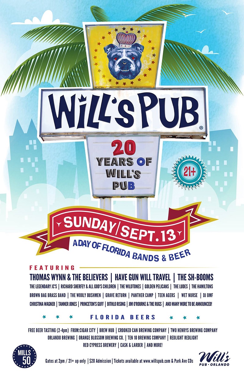 Wills Pub 20th Anniversary Flyer