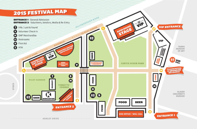 Gasparilla Music Fest 2016 Festival Map