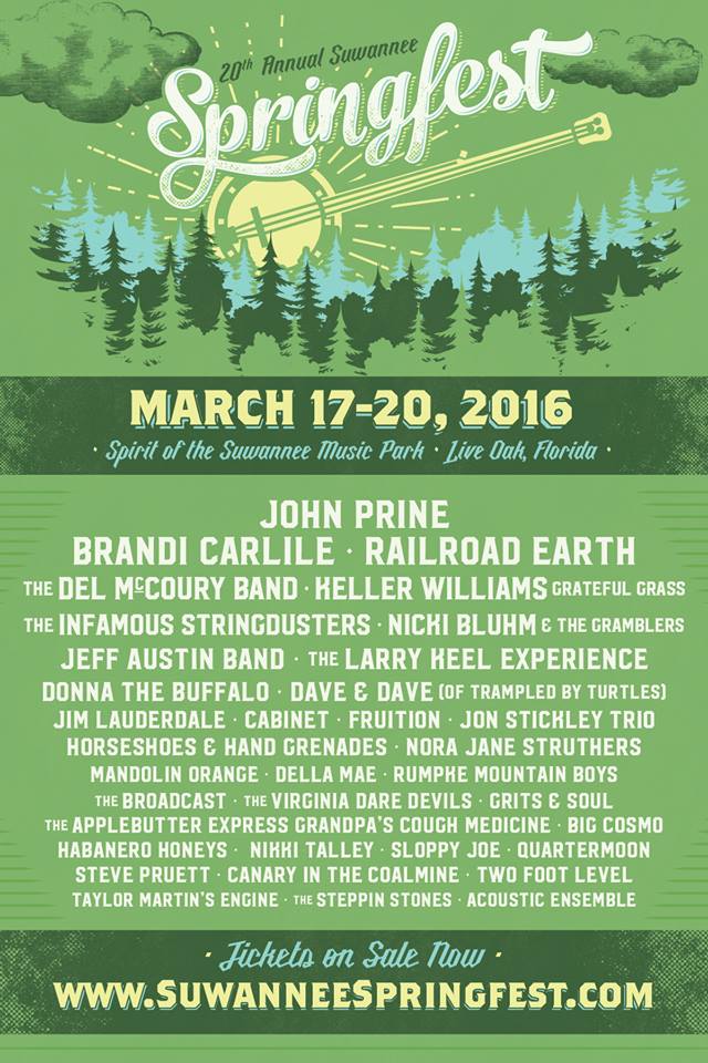 Suwannee Springfest 2016 Lineup