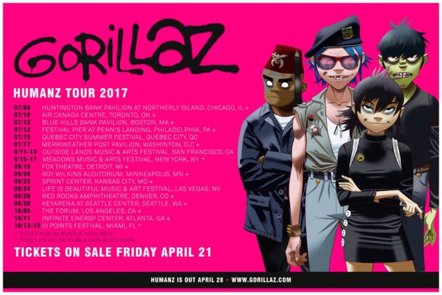 Gorillaz 2017 Tour Announcement