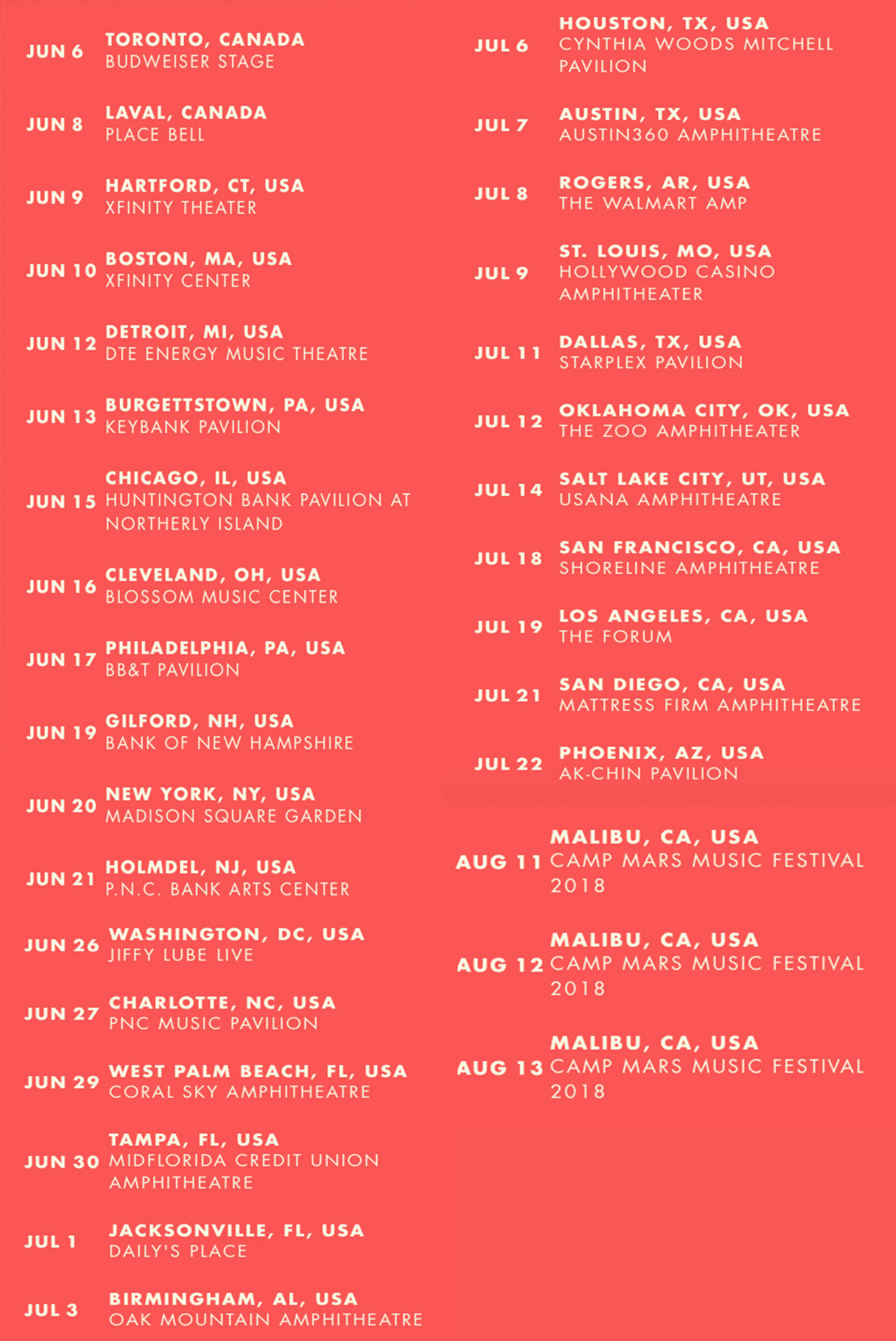 THirty Seconds To Mars 2018 Tour Dates