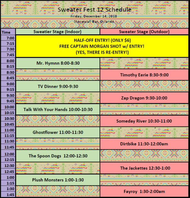 Sweater Fest 2018 Schedule new