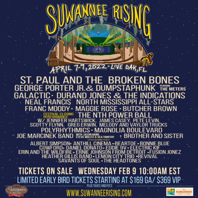 Suwannee Rising Lineup 2022 w_ ticket sale