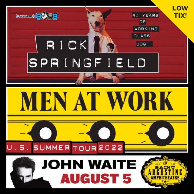 Rick Springfield Low Tickets 2022 St Augustine