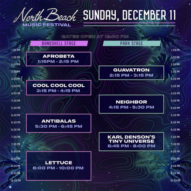 North Beach Miami Music Festival Sunday Schedule 2022