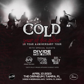 COLD band Tickets Tampa 2023