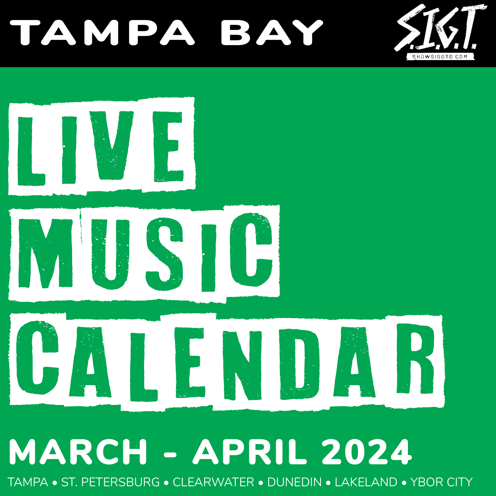 Tampa Bay Live Music Calendar March 2024
