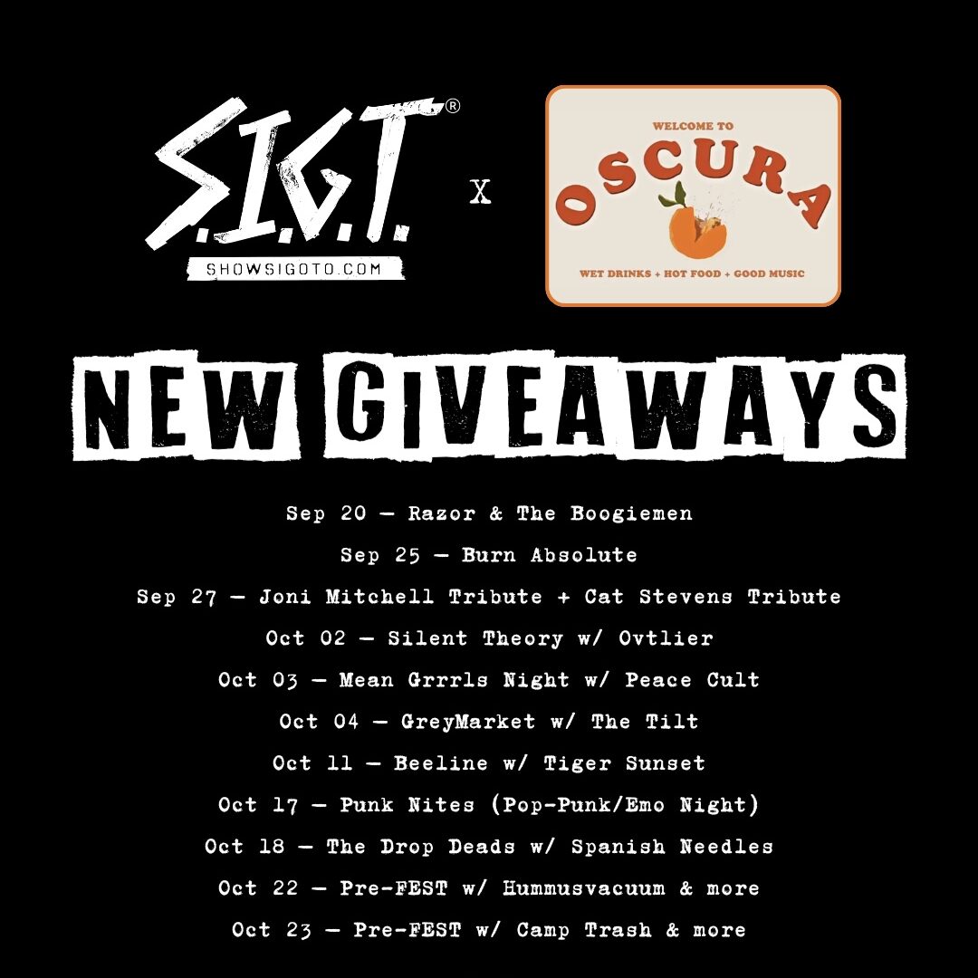 Oscura Live Giveaways September 2025