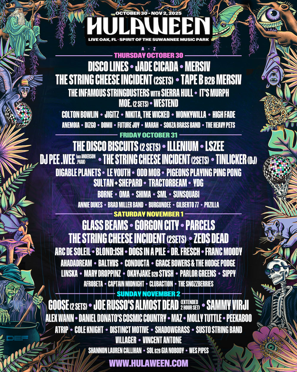 Hulaween Daily Lineup 2025