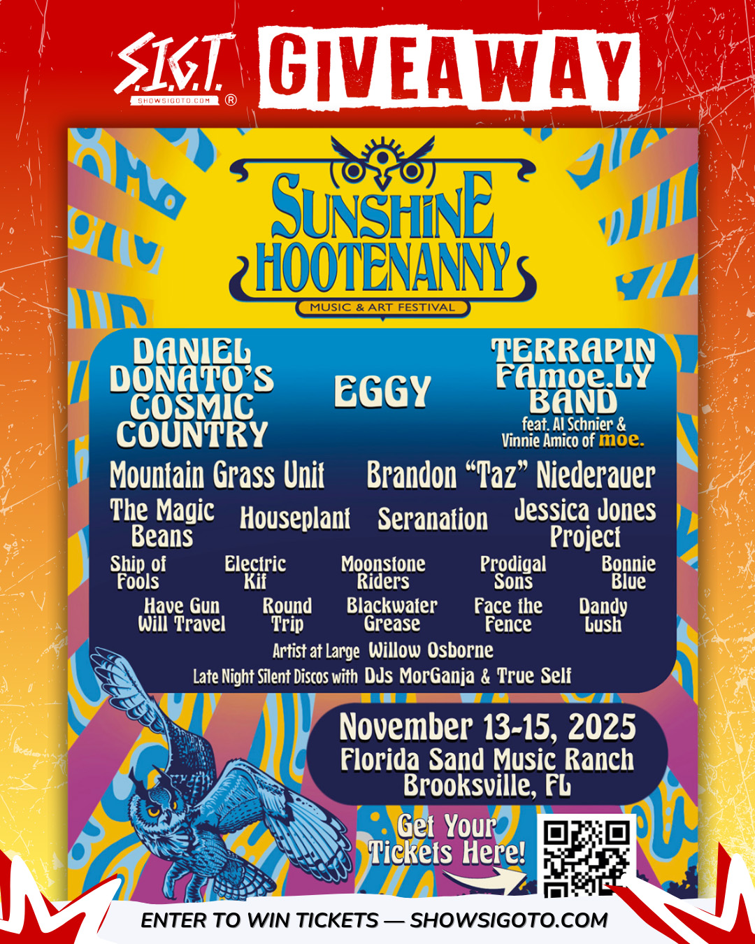 Sunshine Hootenanny Brooksville Giveaway