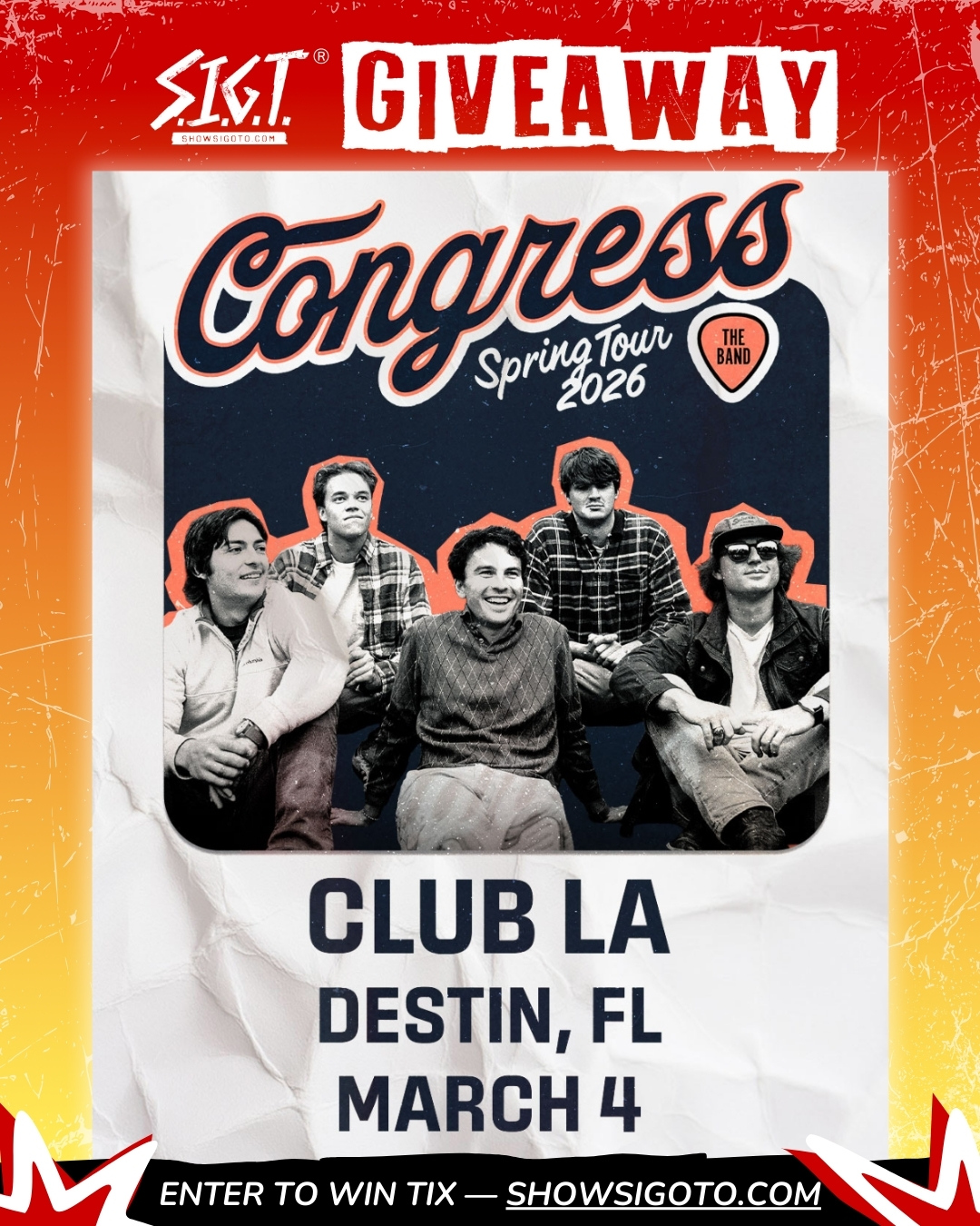 Congress The Band Destin Giveaway 2026