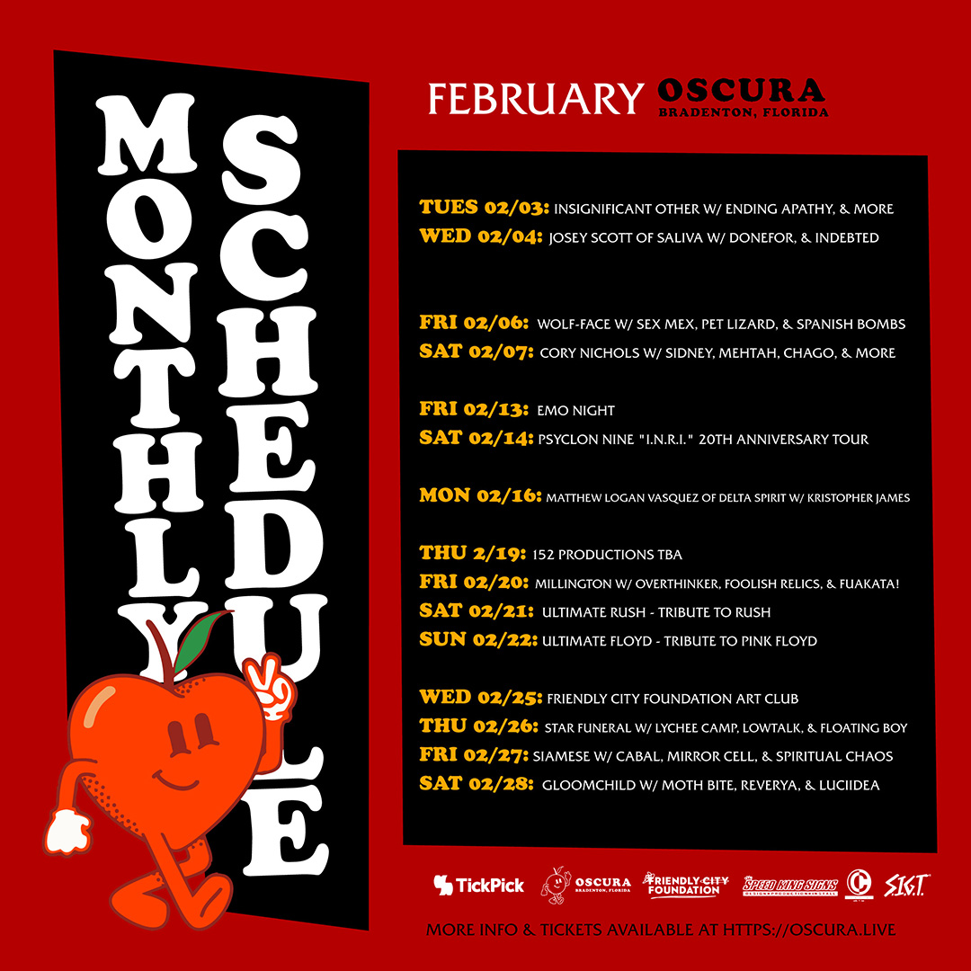 Oscura Live Monthly Calendar - Square