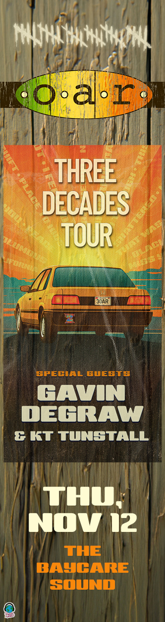 O.A.R. Three Decades Tour with Gavin DeGraw and KT Tunstall at The BayCare Sound on November 12, 2026