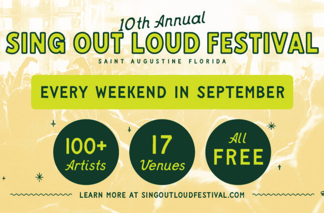Sing Out Loud Festival 2026 free local showcases in St. Augustine