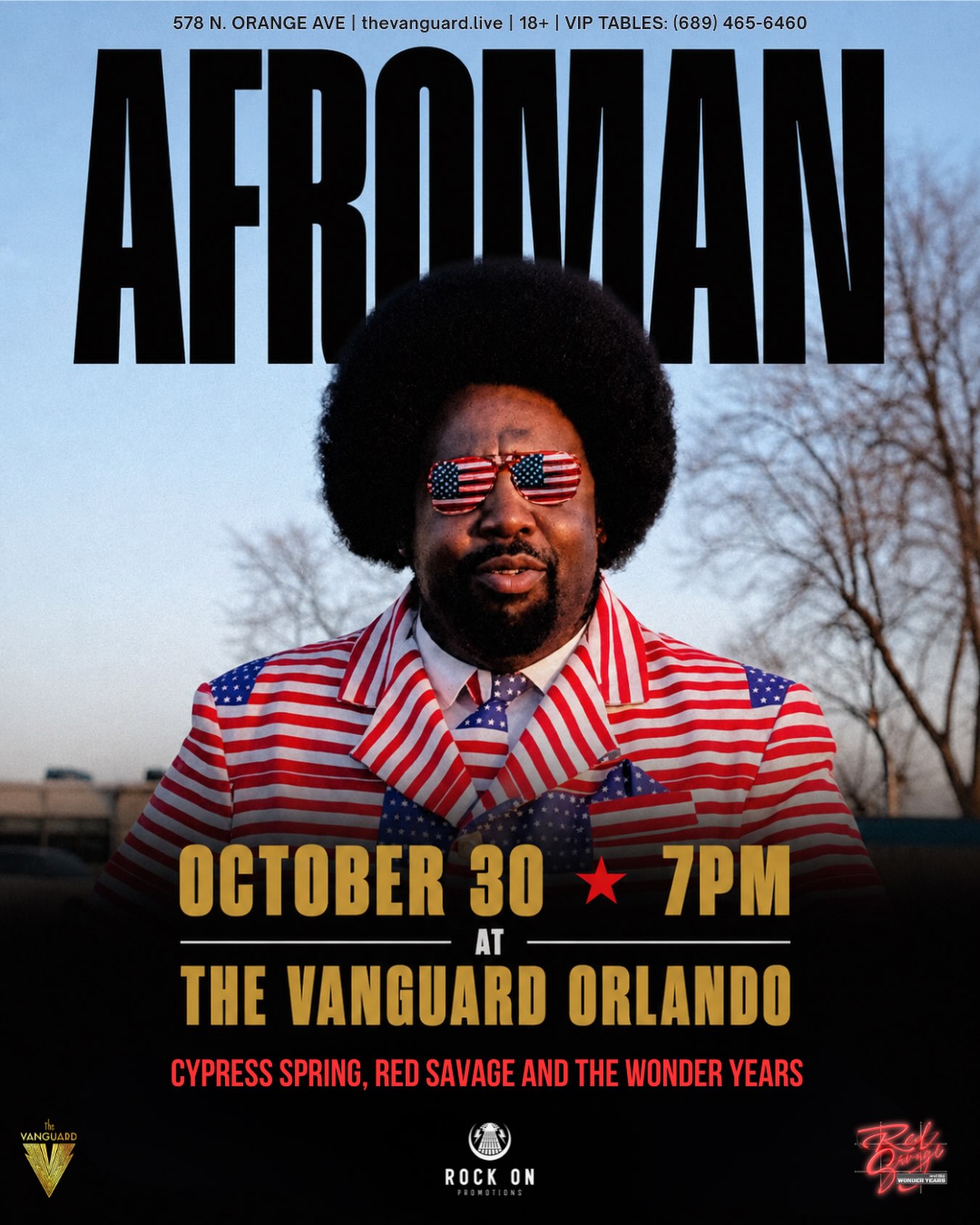 Afroman — October 30, 2026 at The Vanguard in Orlando full event flyer