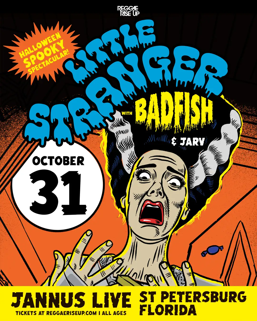 Little Stranger with Badfish and JARV — Saturday, October 31, 2026 at Jannus Live full event flyer