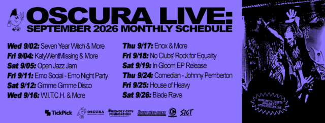 Oscura Live September 2026 Monthly Banner