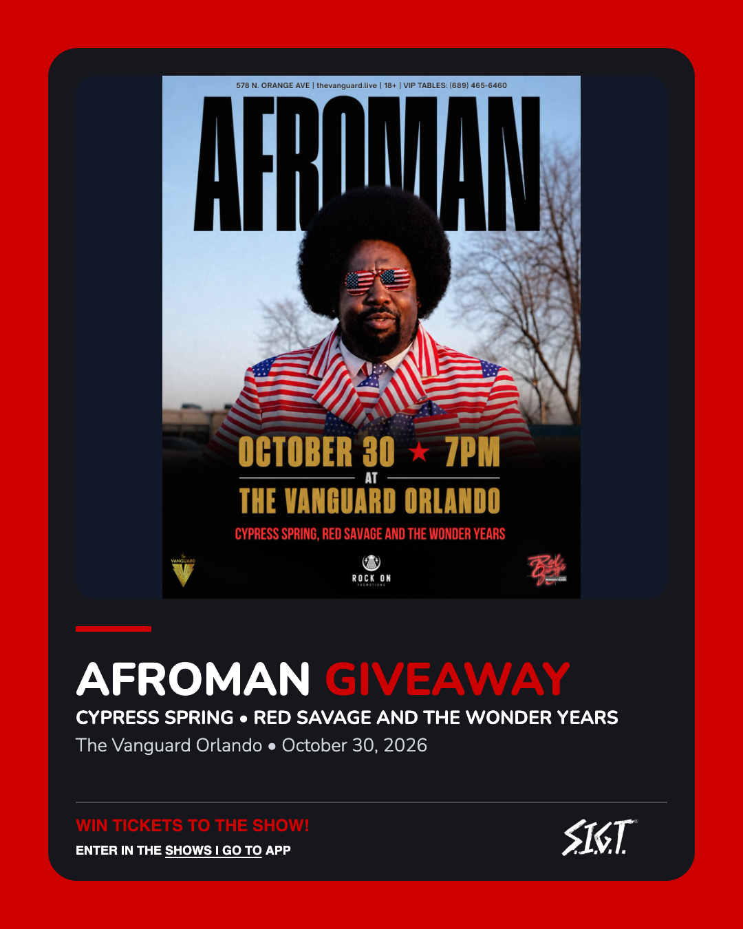Afroman Orlando 2026 ticket giveaway flyer
