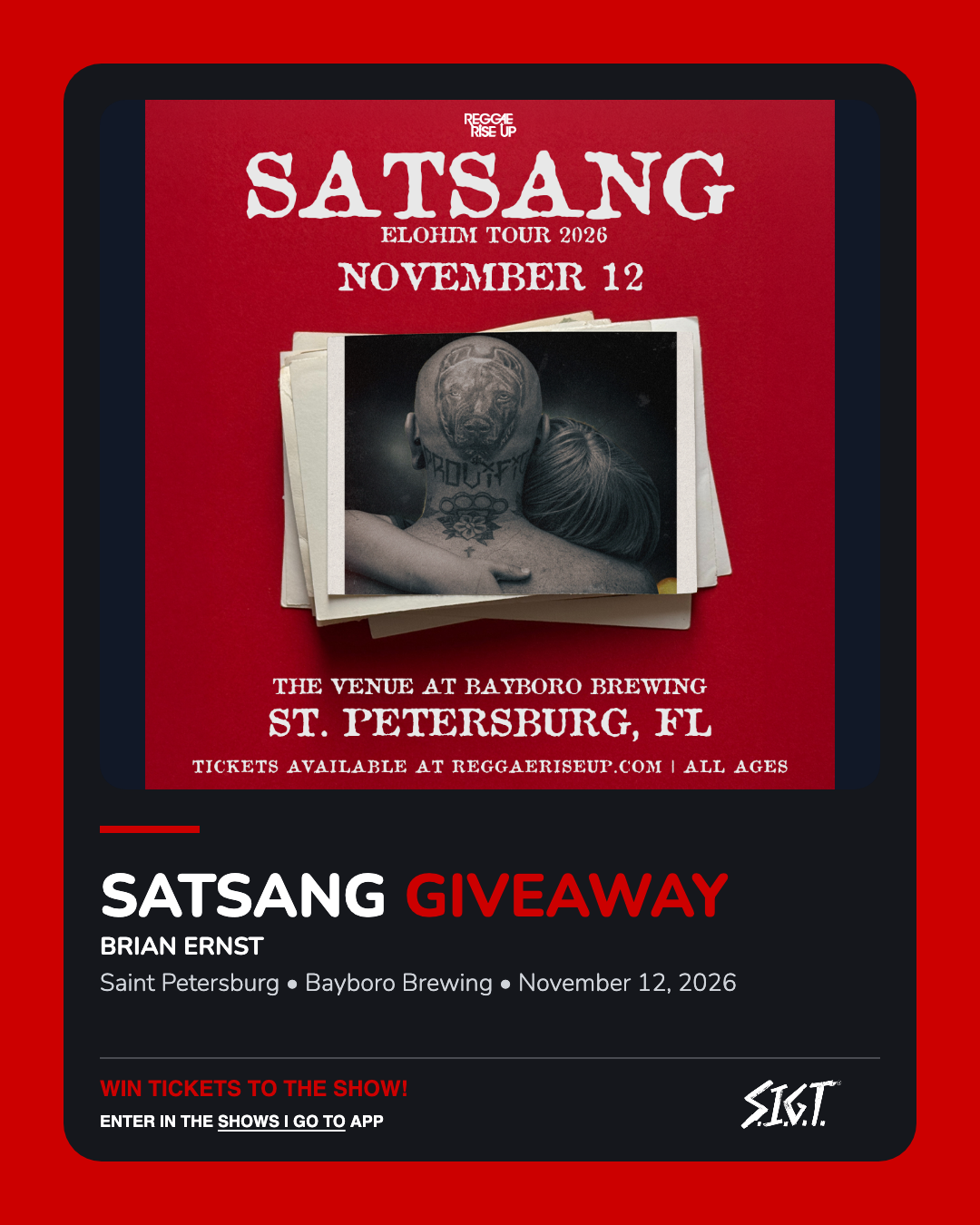 Satsang Giveaway — Bayboro Brewing — November 12, 2026
